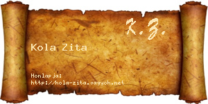 Kola Zita névjegykártya