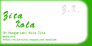 zita kola business card